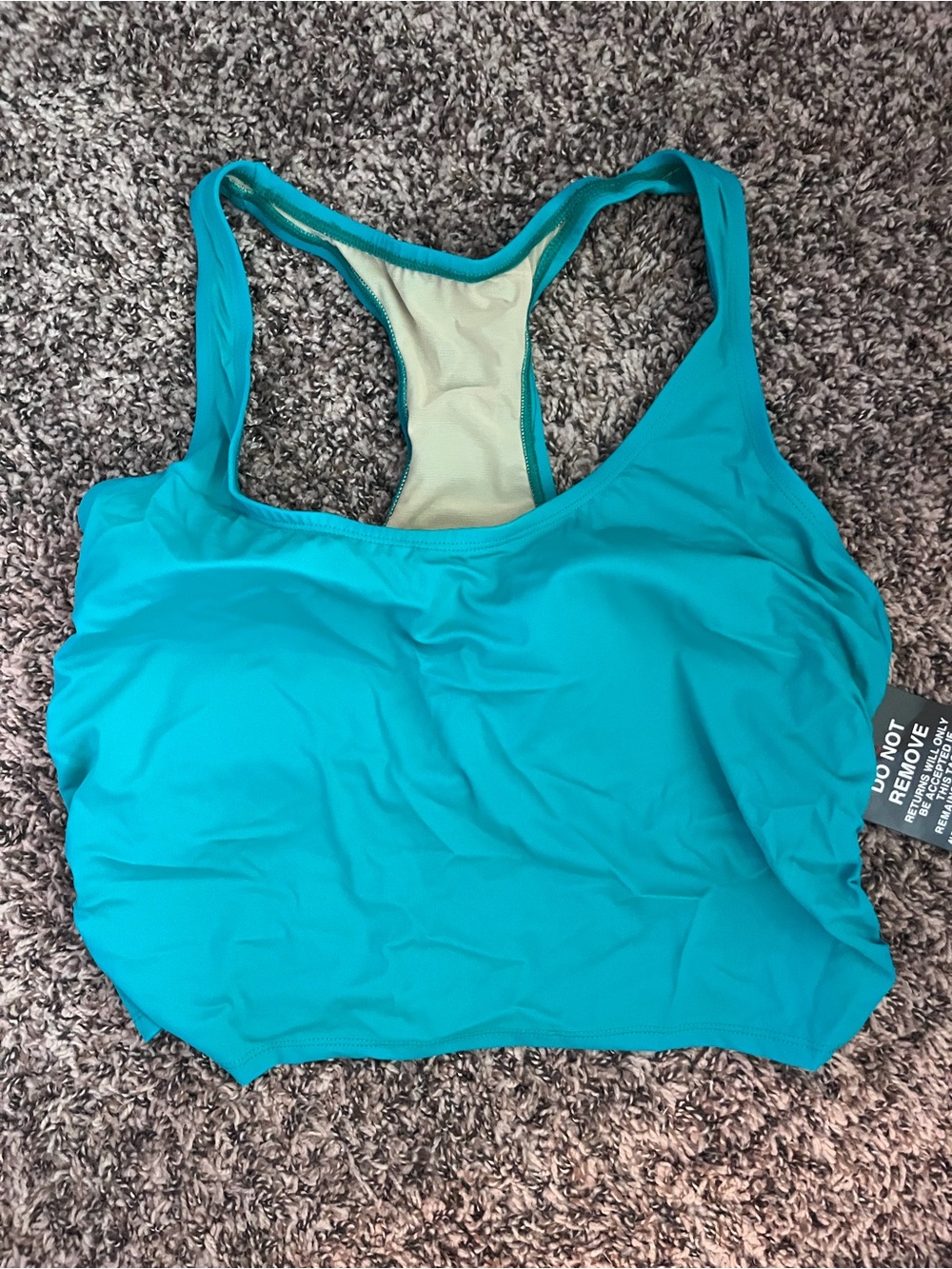 Swimsuits For All Turquoise Racerback Bikini Top